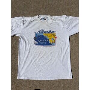 Vintage Alaska Princess Cruises Nature Bear Moose Graphic White XXL Shirt
